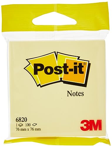 Post-it 6820GB Haftnotiz Notes 76 x 76 mm, 70 g/qm, gelb, 100 Blatt von Post-it