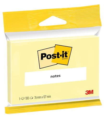 Post-it 6830GB Haftnotiz (Notes, 127 x 76 mm, 70 g/qm, 100 Blatt) gelb von Post-it