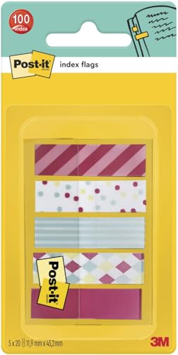 Post-it Index Haftstreifen, Mini, Candy Collection, 100 Haftstreifen, 11.9 mm x 43.2 mm - Zum Markieren, Hervorheben oder Farbcodieren wichtiger Informationen von Post-it