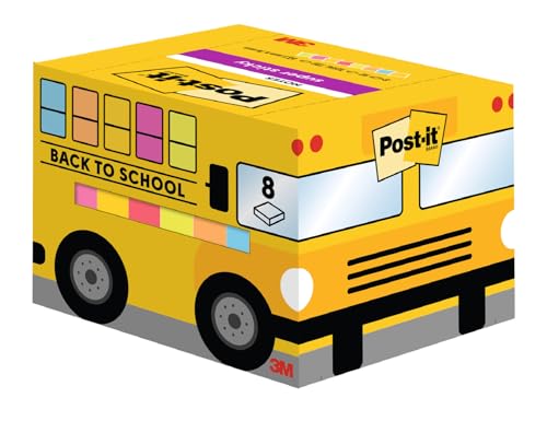 Post-it Back to School Bus mit Super Sticky Notes, Großpackung zum Schulanfang, 8 Blöcke, 90 Blatt pro Block, 63,5 mm x 76 mm - Haftnotizen in verschiedenen Farben, Schulgeschenke, für Schüler, Lehrer Post-it Back to School Bus mit Super Sticky Notes, Großpackung zum Schulanfang, 8 Blöcke, 90 Blatt pro Block, 63,5 mm x 76 mm - Haftnotizen in verschiedenen Farben, Schulgeschenke, für Schüler, Lehrer von Post-it