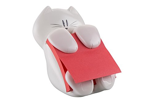 Post-it Dispenser Z-Notes CAT, mit 1 Block Super Sticky -, 90 Blatt pro , 76 mm x 76 mm, Farbe: Pink - Für eine unkomplizierte Einhand-Notizausgabe auf deinem Schreibtisch von Post-it