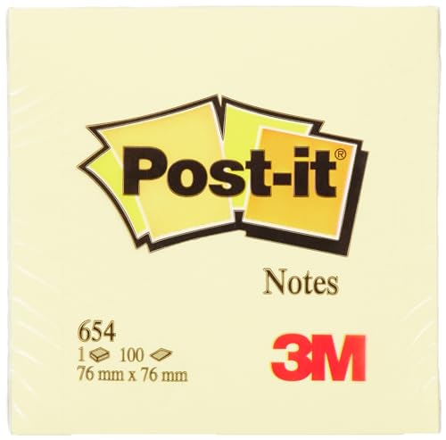 Post-it Haftnotiz 654 76mm x 76mm Gelb 100 Blatt von Post-it