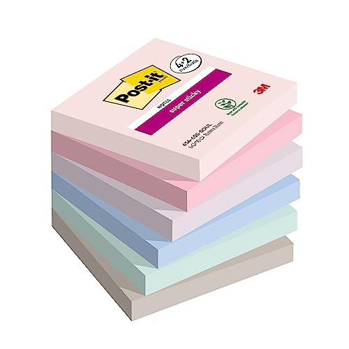 Post-it Haftnotizen Soulful Collection Super Sticky 76 x 76 mm 4+2-6 Blöcke á 90 Blatt von 3M