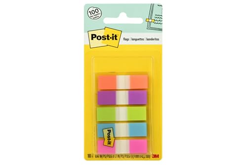 Post-it Haftstreifen Index Mini 6835CBEU – Farbige Haftnotizen in 11,9 x 43,1 mm – 5 Haftstreifen Blöcke à 20 Blatt in 5 Farben im praktischen Etui, blau, gelb, rosa, violett und grün von Post-it