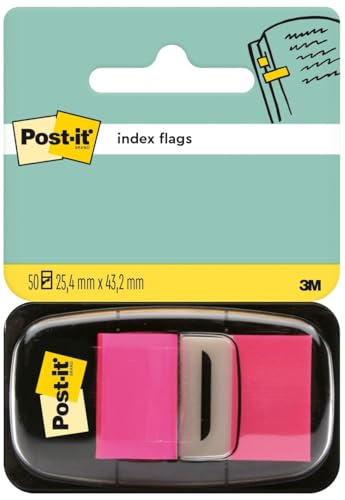 Post-it I680-21 Index 1 Spender mit 50 Haftstreifen (25,4 x 43,2 mm) pink von Post-it