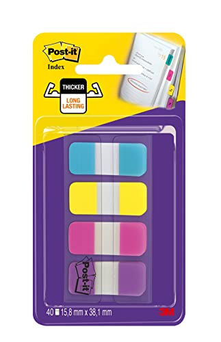 Post-it Index Strong Ablagetabs, Klein, versch. Farben, 4 x 10 Haftstreifen von Post-it