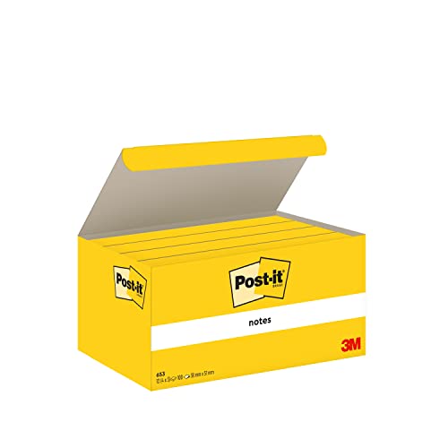 Post-it Notes, Gelb, 38 mm x 51 mm, 12 Blöcke á 100 Blatt von Post-it