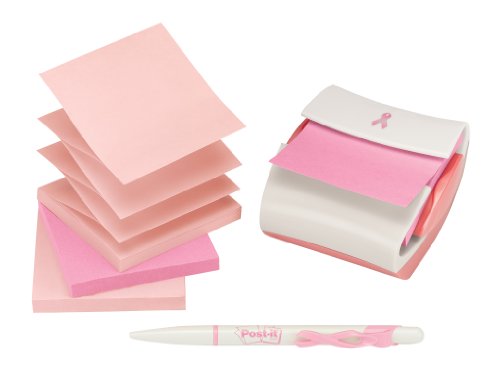 Post-it Notes Note Dispenser/Pen for Breast Cancer Awareness, 3 x 3, 4 75-Sheet Pads von Post-it