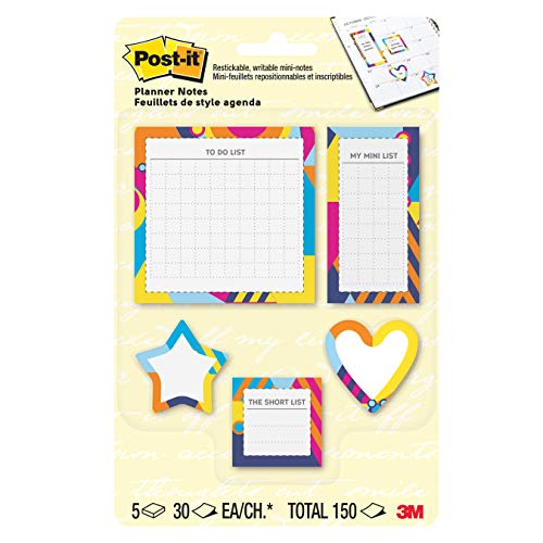 Post-it Notes Planner Sticky Notes, to Do List, Mini List, Short List and Shapes, 5 Pads, 30 Sheets/Pad, Optimistic Brights Post-it Notes Planner Sticky Notes, to Do List, Mini List, Short List and Shapes, 5 Pads, 30 Sheets/Pad, Optimistic Brights von Post-it