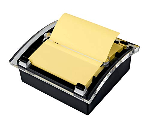 Post-it Pop-Up-Notizspender, 7,6 x 7,6 cm, schwarze Unterseite, transparente Oberseite (DS330-BK) von Post-it