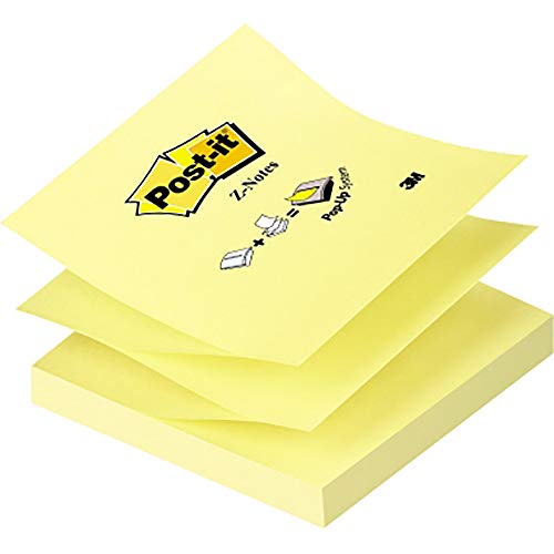 Post-it Sticky Z-Notes, Gelb, Block à 100 Blatt , 1 Blöck, 76 mm x 76 mm - Für Notizen, To-Do-Listen & Erinnerungen von Post-it