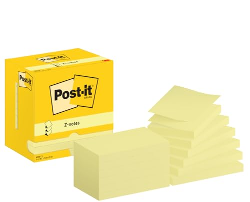 Post-it Sticky Z-Notes, Gelb, Block à 100 Blatt , 76 mm x 76 mm - Für Notizen, To-Do-Listen & Erinnerungen von Post-it