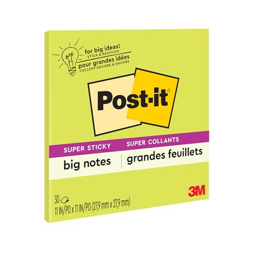 Post-it Super Sticky Big Notes, 11 in x 11 in, Sticky Notes, 30 Sheets Per Pad, 1 Pad (BN11G) von Post-it