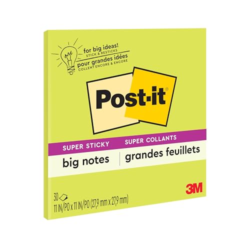 Post-it Super Sticky Big Notes, 11 in x 11 in, Sticky Notes, 30 Sheets Per Pad, 1 Pad (BN11G) von Post-it