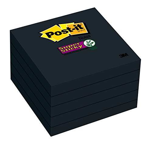 Post-it Super Sticky Notes, 7,6 x 7,6 cm lose Blätter 300 Sheets schwarz von Post-it