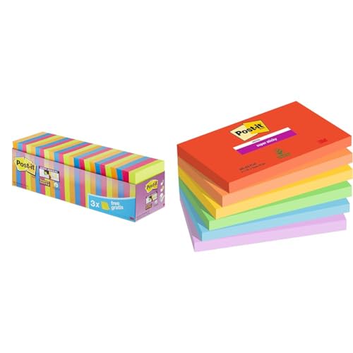 Post-it Super Sticky Notes, Packung mit 24 Blöcken & Super Sticky Notes Playful Color Collection, 6 Blöcke Post-it Super Sticky Notes, Packung mit 24 Blöcken & Super Sticky Notes Playful Color Collection, 6 Blöcke von Post-it