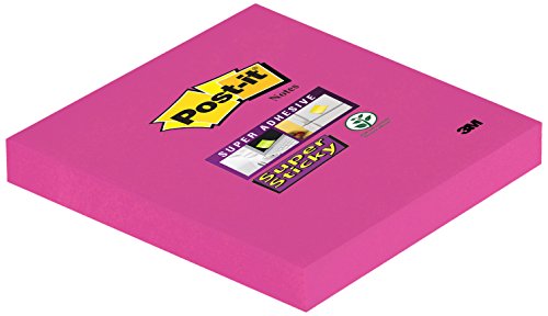 Post-it Super Sticky Notes, powerpink, 76 mm x 76 mm, 6 Blöcke á 90 Blatt von Post-it
