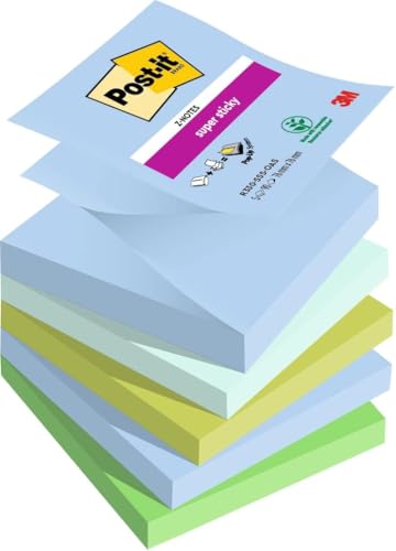 Post-it Super Sticky Z-Notes Oasis Collection, Packung mit 5 Blöcken, 90 Blatt pro Block, 76 mm x 76 mm, Blau, Grün - Extra-stark klebende Notizzettel für Notizen, To-Do-Listen und Erinnerungen Post-it Super Sticky Z-Notes Oasis Collection, Packung mit 5 Blöcken, 90 Blatt pro Block, 76 mm x 76 mm, Blau, Grün - Extra-stark klebende Notizzettel für Notizen, To-Do-Listen und Erinnerungen von Post-it