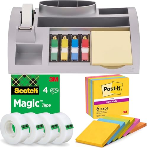 Post-it Tisch-Organizer Notes, Haftstreifen Index und Scotch Magic Klebeband + Scotch Magic Tape - 4 Rollen, 19 mm × 33 m Super Sticky Notes Carnival Collection Post-it Tisch-Organizer Notes, Haftstreifen Index und Scotch Magic Klebeband + Scotch Magic Tape - 4 Rollen, 19 mm × 33 m Super Sticky Notes Carnival Collection von Post-it