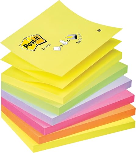 Post-it Z-Notes - 6er Pack, 6 Neonfarben, 127 x 76 mm, 100 Blatt/Block von Post-it