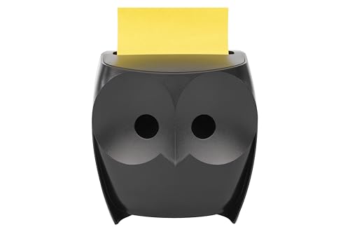 Post-it Z-Notes Dispenser, Eule, Schwarz und Post-it Super Sticky Z-Notes, 45 Blatt pro Block, 2 Blöcke - Für eine unkomplizierte Einhand-Notizausgabe auf deinem Schreibtisch von Post-it