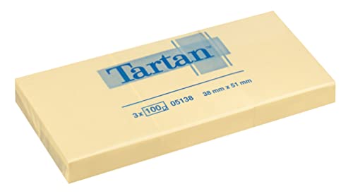 Tartan 00005138 Haftnotiz Notes 51 x 38 mm, 3 Blöcke a 100 Blatt, gelb Tartan 00005138 Haftnotiz Notes 51 x 38 mm, 3 Blöcke a 100 Blatt, gelb von Post-it