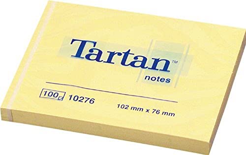 Tartan 010276 Haftnotiz Notes (102 x 76 mm, 1 Block, 100 Blatt) gelb von Post-it