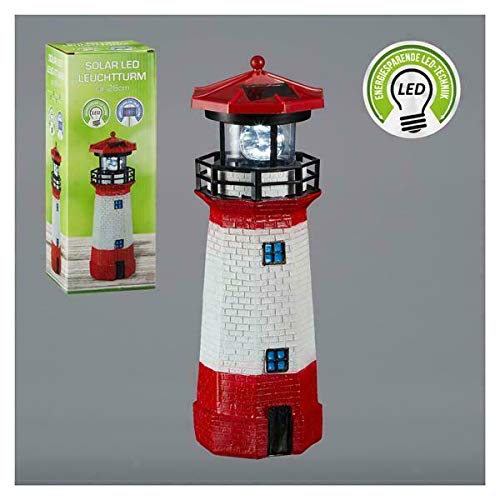 Posten Anker Solar LED Leuchtturm inkl. Akku NI-MH 1,2V, 300mAh | Tolle Dekoration im z.B. Wohn- oder Badezimmer ca. 28 cm hoch von Posten Anker