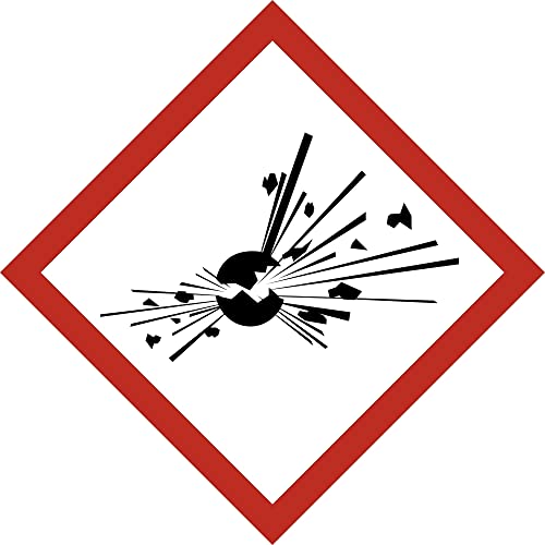 Aufkleber Gefahrzeichen"GHS01, Explosive Stoffe", Premiumqualität verschiedene Größen 150x150 mm (5 Stück) von Poster 38