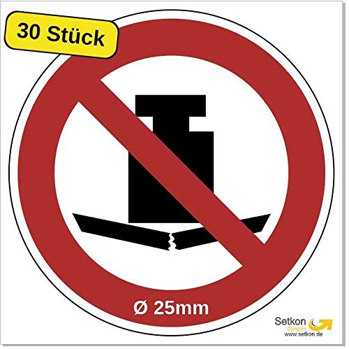 Aufkleber "Keine schwere Last" DIN ISO 7010, Premiumqualität Ø 25 mm (30 Stück) von Poster38