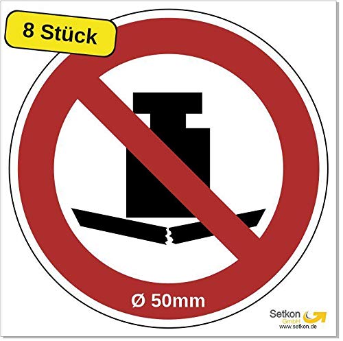 Aufkleber "Keine schwere Last" DIN ISO 7010, Premiumqualität Ø 50 mm (8 Stück) von Poster38