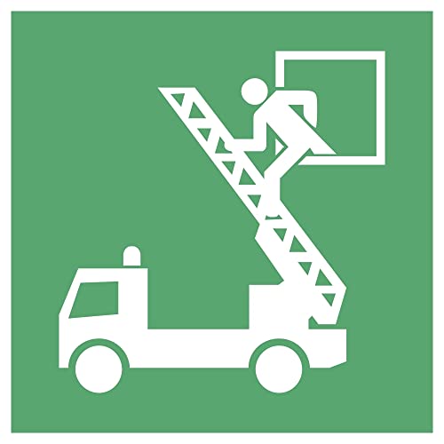 Aufkleber "Rettungsausstieg", DIN ISO 7010, Premiumqualität 100x100 mm (2 Stück) von Poster38