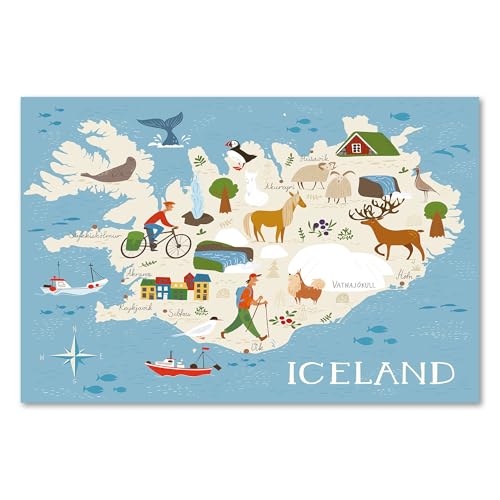 Postereck - 3362 - Island, Karte Kinder Tiere Kinderzimmer Meer - Kinder Kinderzimmer Kinderbild Wandposter Fotoposter Bilder Wandbild Wandbilder - Poster - DIN A2-42,0 cm x 59,4 cm Postereck - 3362 - Island, Karte Kinder Tiere Kinderzimmer Meer - Kinder Kinderzimmer Kinderbild Wandposter Fotoposter Bilder Wandbild Wandbilder - Poster - DIN A2-42,0 cm x 59,4 cm von Postereck