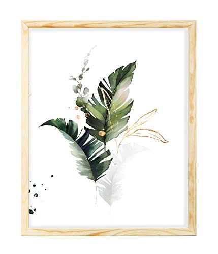 Bilderrahmen 30x40 cm – Farbe Natur aus Holz, mit Acrylglas – zum vertikalen oder horizontalen Aufhängen/Aufstellen, für Fotos, Poster, Puzzles von postergaleria