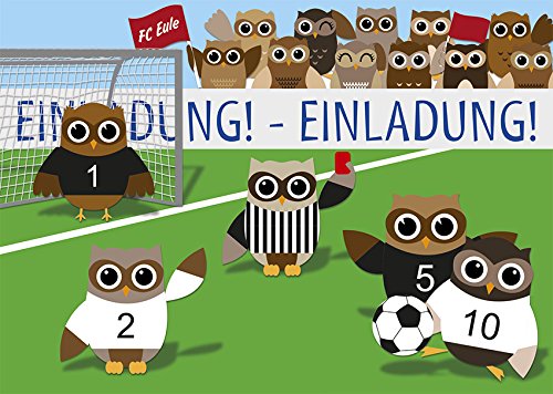 10 Einladungskarten Fußball Eulen "Einladung" 1150-10 10 Einladungskarten Fußball Eulen "Einladung" 1150-10 von Postkarten-Style
