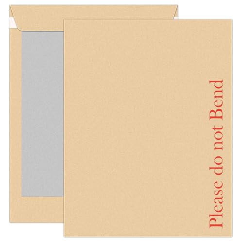 Postmaster Briefumschläge "Please Do Not Bend", A4, fester Einband, haftklebend, 10 Stück von Postmaster