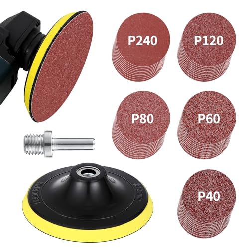 PotentForce Schleifscheiben Set:Schleifteller 125 Klett m.M14 Schleifpad&Verbindungsstange,50xSchleifpapier 125mm Klett,Körnung 10x40/60/80/120/240,für Winkelschleifer zum Schleifen/Polieren/Entrosten PotentForce Schleifscheiben Set:Schleifteller 125 Klett m.M14 Schleifpad&Verbindungsstange,50xSchleifpapier 125mm Klett,Körnung 10x40/60/80/120/240,für Winkelschleifer zum Schleifen/Polieren/Entrosten von PotentForce