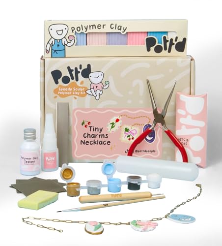Pott’d Polymer Clay Schmuck-Set – DIY-Bastelset für Erwachsene & Einsteiger mit Goldkette, anpassbaren Blumen & Anhängern – Perfektes Geschenk für kreative Köpfe Pott’d Polymer Clay Schmuck-Set – DIY-Bastelset für Erwachsene & Einsteiger mit Goldkette, anpassbaren Blumen & Anhängern – Perfektes Geschenk für kreative Köpfe von Pott'd