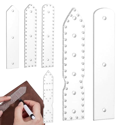 Acryl-Schlüsselanhänger-Vorlage | Set mit 6 transparenten Leder-Schlüsselanhänger-Schablonen, wiederverwendbares Bastelwerkzeug für handgefertigte Projekte, Erwachsene, Hobby, Basteln, Anfänger von Poupangke