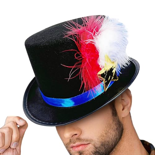 Hut für den 4. Juli, Sternenhut, lustiger festlicher Party-Kopfschmuck, Karnevals-Kopfbedeckung, Urlaubsparade, Requisite für Unabhängigkeitstag von Poupangke