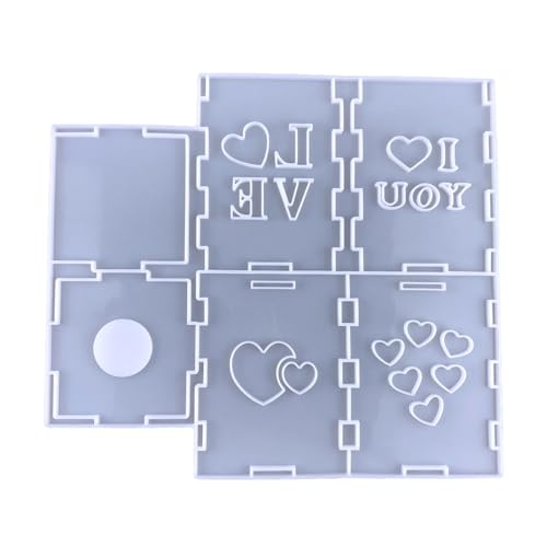 Liebes-Kerzenhalter-Formen | Hohles Herzmuster Kombination Harz Gießform – 3D-Formen Silikon Seifenformen für Hochzeit Zuhause Tischdekoration Liebes-Kerzenhalter-Formen | Hohles Herzmuster Kombination Harz Gießform – 3D-Formen Silikon Seifenformen für Hochzeit Zuhause Tischdekoration von Poupangke