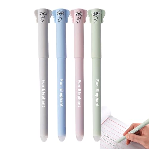 Poupangke Löschbare Gelstifte, Stift mit Radiergummi | Tierstifte schwarze Tinte - 4 Teile glattes Schreiben süßes stationäres Set, feiner Punkt 0,5 mm mit Gummi für Kinder Schüler Erwachsene Poupangke Löschbare Gelstifte, Stift mit Radiergummi | Tierstifte schwarze Tinte - 4 Teile glattes Schreiben süßes stationäres Set, feiner Punkt 0,5 mm mit Gummi für Kinder Schüler Erwachsene von Poupangke