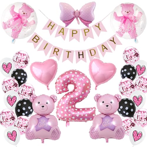Minnie Mouse Geburtstag Deko, Kindergeburtstag Party Supplies Dekorationen, Minnie Luftballons Themed Party Deko 2 Geburtstag, Geburtstag deko Mädchen, Großem Minnie Ballon von PousXiyor