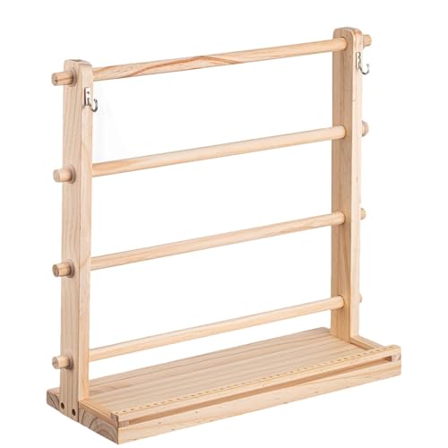 Bandhalter, Bandaufbewahrungshalter, 4-stufiger Holzständer | Aufbewahrungsregal für Nähhandwerk, Bandhalter für Zimmer Bandhalter, Bandaufbewahrungshalter, 4-stufiger Holzständer | Aufbewahrungsregal für Nähhandwerk, Bandhalter für Zimmer von Povanjer
