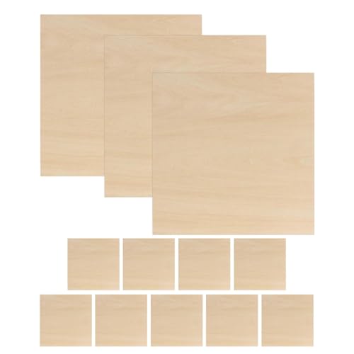 Bastelholzteile, Holz für Handwerk – Platten aus Holz für Handwerk, rechteckige Holzbretter, 12 Stück Sperrholz, Bastelholz Bastelholzteile, Holz für Handwerk – Platten aus Holz für Handwerk, rechteckige Holzbretter, 12 Stück Sperrholz, Bastelholz von Povanjer