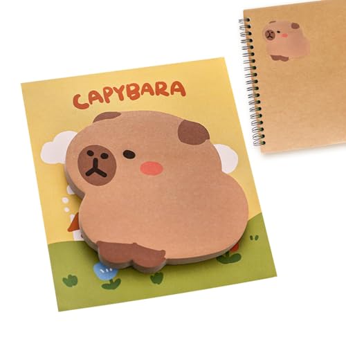 Capybara Haftnotizen, Haftnotizblock, Capybara, Cartoon | Kreativer und lebendiger Notizblock mit Haftnotizen, löschbarer Notizblock, vielseitig zum Zeichnen und von Povanjer