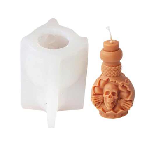 Kerzenformen aus Silikon, Schädel Silikonform, Horrorform aus Silikon | Schädelharzformen, Halloween-Formen aus Silikon, Süßigkeitenformen für Harz, Seife, Kerzenformen aus Silikon, Schädel Silikonform, Horrorform aus Silikon | Schädelharzformen, Halloween-Formen aus Silikon, Süßigkeitenformen für Harz, Seife, von Povanjer