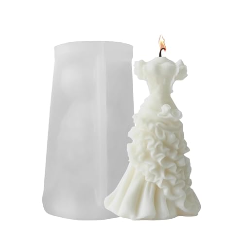 Kerzenherstellung Formen, Hochzeitskleid Silikonform - Machen Sie eine Seifenform für Hochzeitskleid | Epoxidharz Formen für Hochzeitskleid Formen von Povanjer