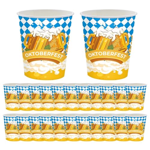 Oktoberfest, Dekorationen für das Oktoberfest, 24-teiliges Oktoberfest Geschirrset | Blue And White Flag Supplies serviert 24 Gäste für die Festivalversammlung von von Povanjer