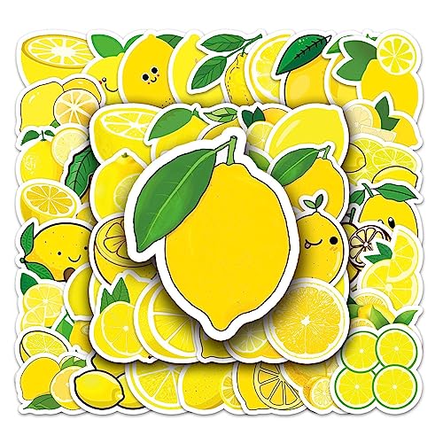 Povanjer Kleine Zitrone Aufkleber, 50 Stück zarte Zitrone Aufkleber Ästhetische Aufkleber | Multifunktionale DIY Aufkleber für Obst Cartoon Obst Obst Obst Aufkleber für von Povanjer